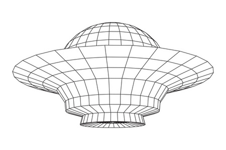 飞碟宇宙飞船线框图片
