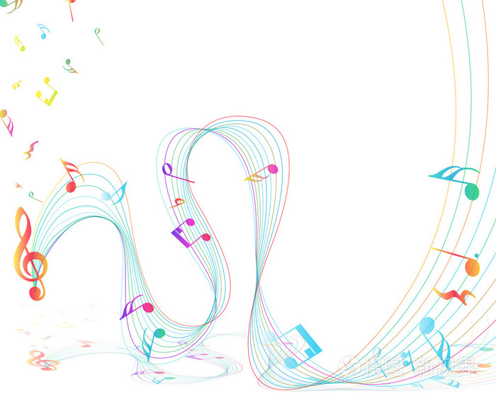 带有音符的多色音乐设计