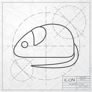 在工程师蓝图背景上的鼠标图标