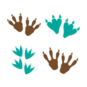 恐龙脚在砂岩上印有食肉恐龙脚印.地质学假设.数以亿计的年龄.