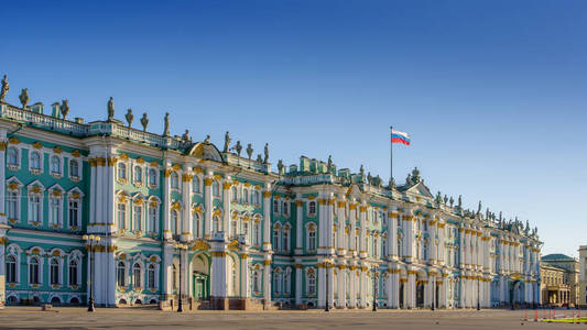 在白天, 圣彼得堡, 俄罗斯的冬宫观