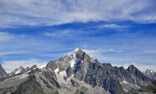 山脉和天空，霞慕尼勃朗峰，法国