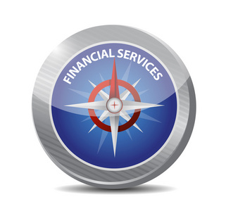 金融服务指南针标志概念图片