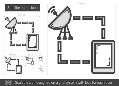 卫星电话线图标