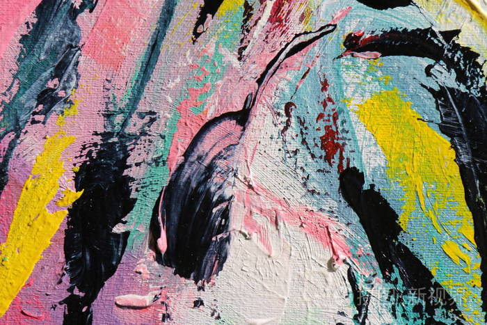 多彩多姿的纹理绘画.抽象艺术背景.布面丙烯.油漆的粗笔触