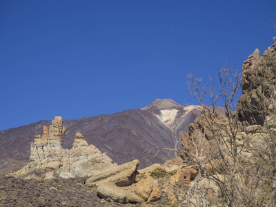 彩色火山 teide 最高的西班牙山脉景观