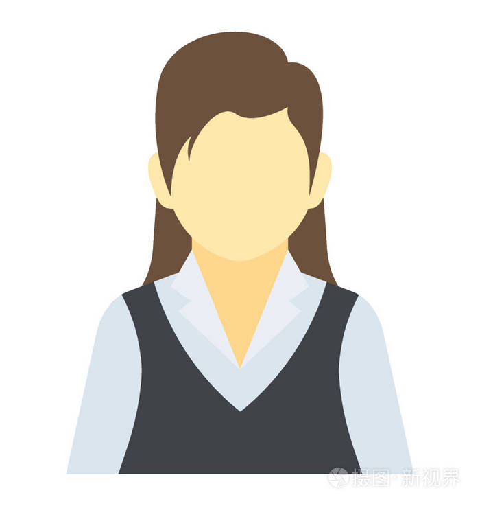 一个穿着办公室服装的女人象征着秘书头像