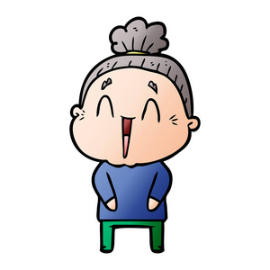 卡通场景与老太太感觉不舒服,救护车来帮忙-儿童插图