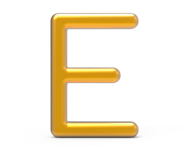 3d 渲染金属字母 E