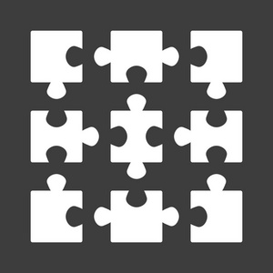 矢量拼图拼图, 图案纹理白色背景.3d 插图现代时尚半色调纹理.