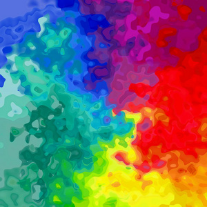 全谱彩虹的颜色与黑色抽象染的图案纹理背景概述现代绘画艺术锥形渐变