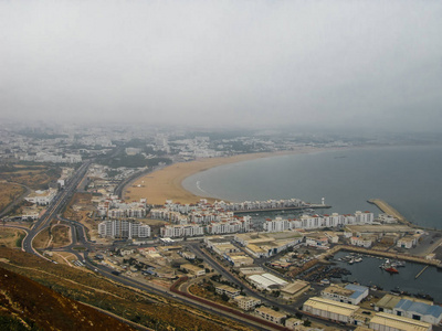 对摩洛哥阿加迪尔市全景鸟瞰图