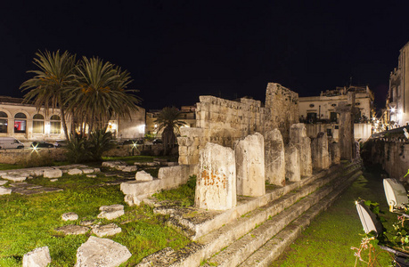 Ortigia 阿波罗寺 Nightview