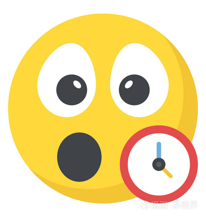 平面图标设计emoji表情时钟