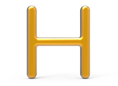 3d 渲染金属字母 H