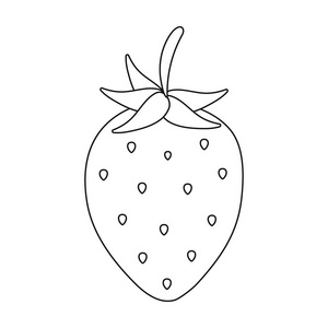 在白色背景上孤立的大纲样式的草莓图标。水果象征股票矢量图