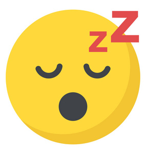 昏昏欲睡的笑脸平面图标设计照片