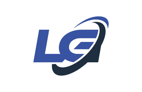 Lg 徽标旋风椭圆蓝色字母矢量概念