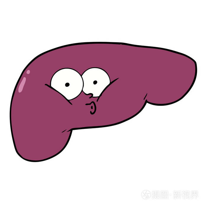 卡通肝脏的矢量图解