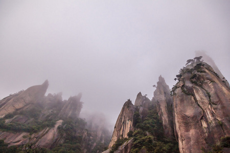 景观的雾山的中国