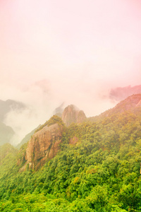 景观的雾山的中国