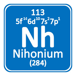 周期性表元素 nihonium 图标