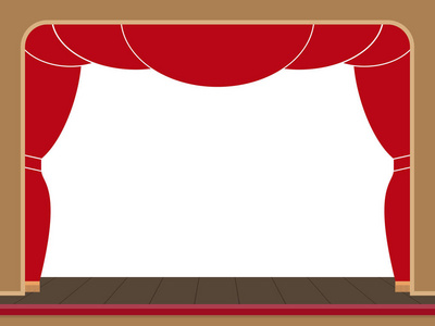 拉开帷幕剧场舞台上拉开帷幕.矢量平图照片