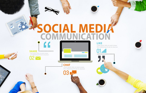 社交媒体技术连接概念
