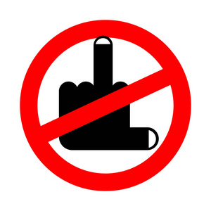 别人像你竖中指别干了粗俗是禁止的.中指向上.红 prohi照片