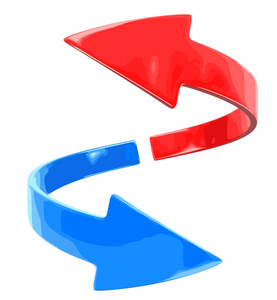 两个箭头.图像的剪切路径照片