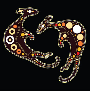 袋鼠载体, 原住民艺术袋鼠插画