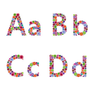 字母与绚丽字母 A，B，C，D