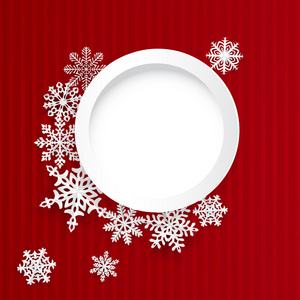 圣诞节背景与圆框和雪花