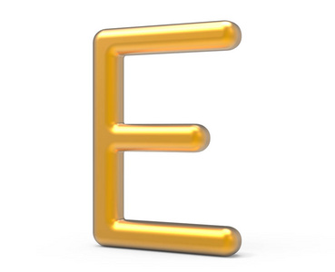 3d 渲染金属字母 E