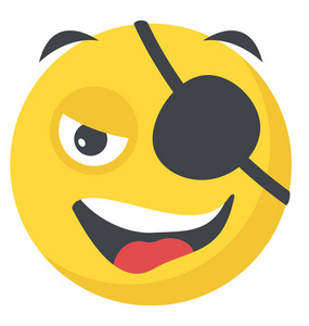 海盗眼罩带眼罩的海盗 emoji 表情平面图标设计照片