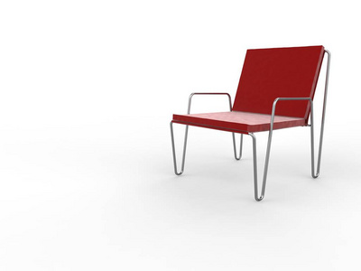 红色椅子被隔绝在白色或家具介绍