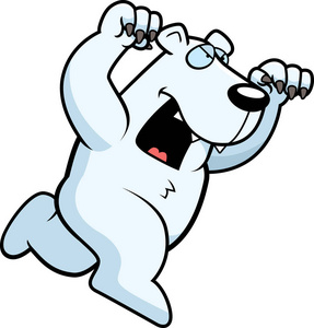 卡通北极熊攻击