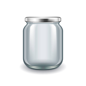 空的玻璃罐子里孤立在白色矢量