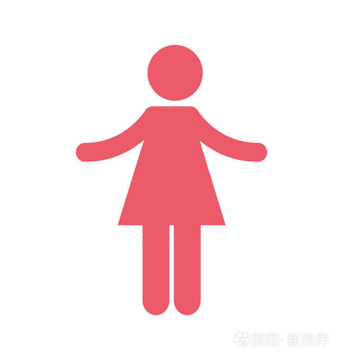 女人剪影孤立的图标