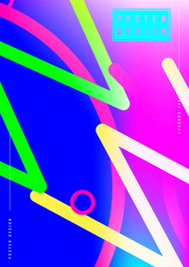 抽象创意设计海报, 色彩缤纷渐变。模板未来的封面。平面矢量插画 Eps 10