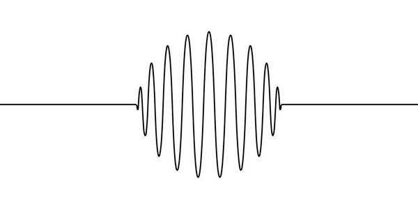 形式的圆圆环球形的振幅, 向量画一条线波浪, 声音声学的概念, 震动