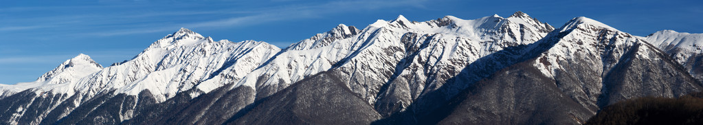 索契，俄罗斯北高加索地区，空中山全景