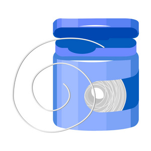 牙线清洁卡通图片