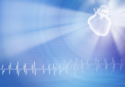 数字背景与心电图照片