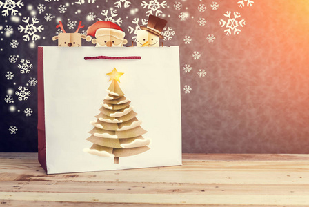 圣诞树 雪花与基督教的节日白皮书袋