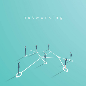 集团业务人员联网, 制作联系向量概念图。沟通团队合作协作的象征