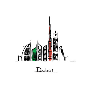 迪拜市地标标志颜色