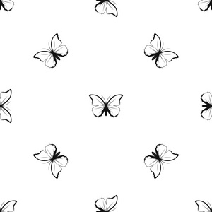 蝴蝶图案无缝黑色