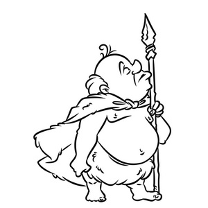 石器时代胖子猎人卡通图片