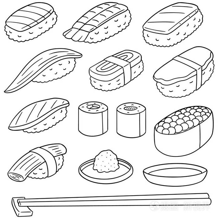 生鱼饭矢量集(寿司)